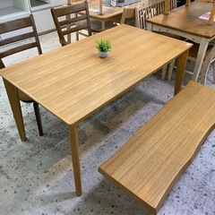【愛品館 江戸川店 】ベンチチェア ダイニング4点セット 