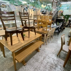 【愛品館 江戸川店 】ベンチチェア ダイニング4点セット の画像