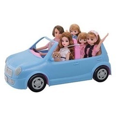 リカちゃん　かぞくでドライブ　みんなでおでかけ　ファミリーカー　車　くるま　ブルー　女の子 おままごと　ままごと　着せ替え　人形　ドール遊び　家族でお出かけ　みんなでお出かけ　ミニカー　女の子の画像