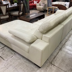 【愛品館 江戸川店 】総本革 ワイドカウチソファ Leatherworld（レザーワールド）の画像