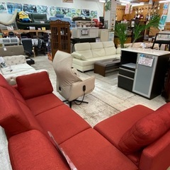 【愛品館 江戸川店 】総本革 ワイドカウチソファ Leatherworld（レザーワールド）の画像