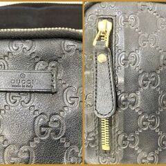 GUCCI グッチ グッチシマ ウエストポーチ レザー ブラック ゴールド金具 246417 213317の画像