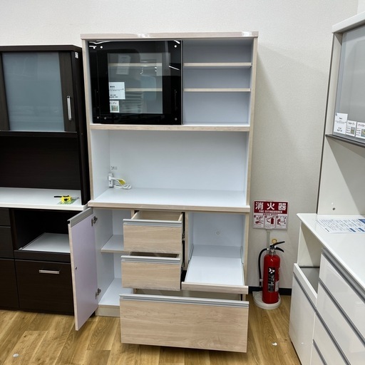 関家具 レンジボード ナチュラル×ホワイトのご紹介です！