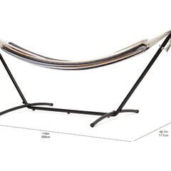 Amazonベーシック ダブルハンモック 省スペース スタンド/キャリーケース付き 耐荷重 213kg 300 × 117cm マルチカラーの画像