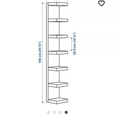 LACK ラック ウォールシェルフユニット, ホワイトステインオーク調, 30x190 cmの画像