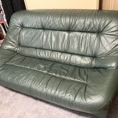 ソファ　3人掛け　革　中古の画像