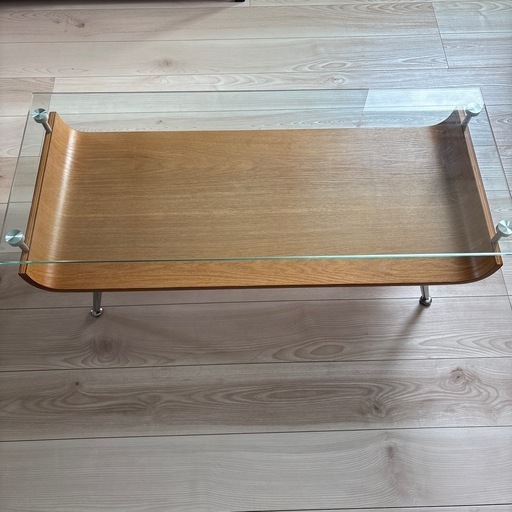 ミッドセンチュリーガラスウッドテーブル