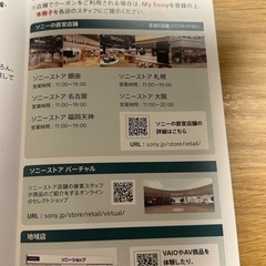 ソニー株主優待クーポンの画像