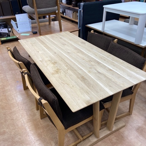  FUJI  FURNITURE 　ダイニング５点セット　ナチュラル×グレー