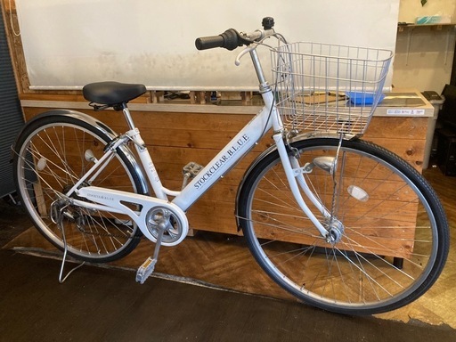 【前後タイヤ・チューブ新品！】 LEDオートライト　6段変速　27インチ自転車　ホワイト