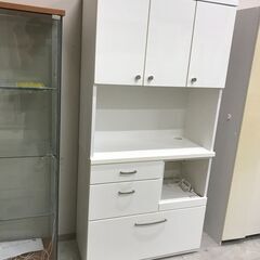 【ｼﾞｬﾝｸﾞﾙｼﾞｬﾝｸﾞﾙ金沢店】キッチンボード  白 W(幅)88×D(奥行き)39×H(高さ)180cm ※クリーニング済みの画像