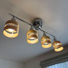 シーリングライト 4灯 天井照明 照明器具 ウッドリング 
