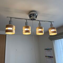 シーリングライト 4灯 天井照明 照明器具 ウッドリング の画像