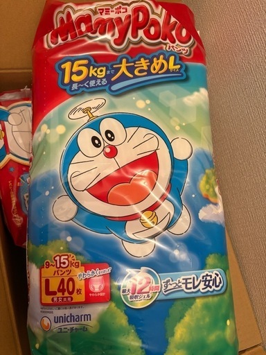 (6ケース合計960枚)Lサイズマミーポコパンツドラえもん旧柄　6ケース(40枚×4袋入×6ケース＝960枚)　