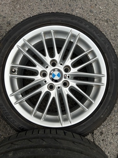 終了 BMW純正 17インチアルミホイールタイヤ 4本セット 7.5J8J 2シリーズに装着してました 引き取りで