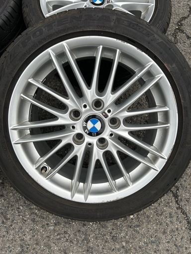 終了 BMW純正 17インチアルミホイールタイヤ 4本セット 7.5J8J 2シリーズに装着してました 引き取りで