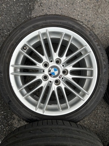 終了 BMW純正 17インチアルミホイールタイヤ 4本セット 7.5J8J 2シリーズに装着してました 引き取りで