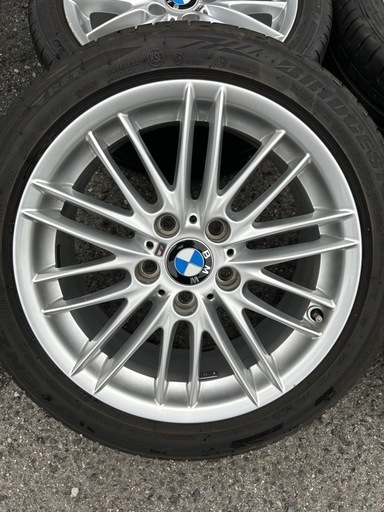 終了 BMW純正 17インチアルミホイールタイヤ 4本セット 7.5J8J 2シリーズに装着してました 引き取りで