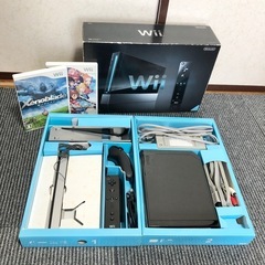 【Wii】ゲーム機本体  黒＋ゲームソフト2個セット
