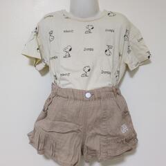 【中古】110cm 女の子 セットアップ⑥