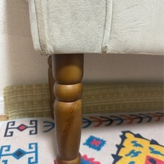 脚付ロングスツール(アイボリー)の画像