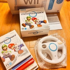 【バラ売りok】wii本体・wiiハンドル・ソフト5個セットの画像