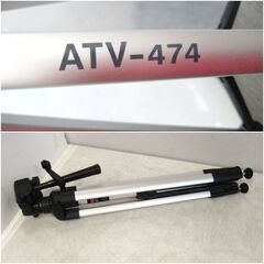audio-technica ビデオカメラ用三脚　ATV-474　ケース付き　ダイヤル式　三段　クイックシュー＆3ウェイヘッド　オーディオテクニカの画像