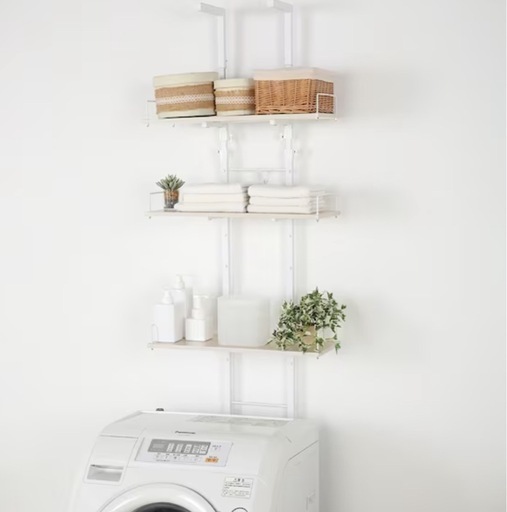 ニトリ 突っ張り洗濯機ラック(ホワイトウォッシュ BH07