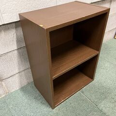 木製 2段 カラーボックス 本棚 収納棚 飾り棚 ブラウン 幅44cm×奥行28cm×高さ60cmの画像