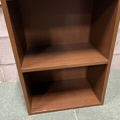 木製 2段 カラーボックス 本棚 収納棚 飾り棚 ブラウン 幅44cm×奥行28cm×高さ60cmの画像