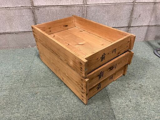 木製 もち箱 3個セット 番重 ばんじゅう 昭和レトロ 幅55cm×奥行