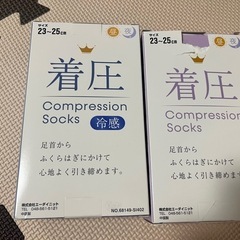 【新品】着圧ソックス2足セット(冷感1足、普通1足)23~25cmの画像