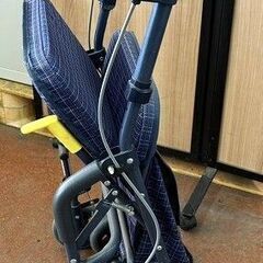 ブレーキ付　島製作所　シンフォニーSP 格子紺　シルバーカー　手押し車の画像