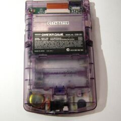任天堂　ゲームボーイカラー本体　CGB-001　動作良好　クリアパープル　GAME BOY　COLOR　ニンテンドーの画像