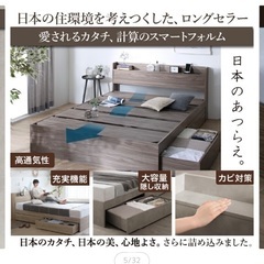 セミダブルベッドフレーム　マットレス付き【7/23まで】の画像