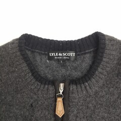 LYLE&SCOTT【ライルアンドスコット】 長袖ハーフジップセーター/ウール100％【メンズL/グレー】/Tops/knit◆BJ041-gの画像