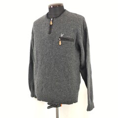 LYLE&SCOTT【ライルアンドスコット】 長袖ハーフジップセーター/ウール100％【メンズL/グレー】/Tops/knit◆BJ041-gの画像