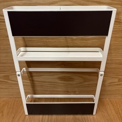 山崎実業(Yamazaki) マグネット 冷蔵庫サイドラック ホワイト 約W24.5×D6.5×H34cm プレート Plate キッチンラック キッチンペーパーホルダー の画像