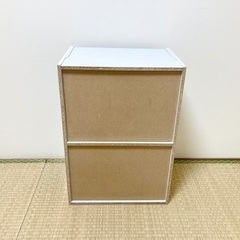 【値下げ】２段カラーボックス　ワイヤーバスケットセット　ホワイトの画像