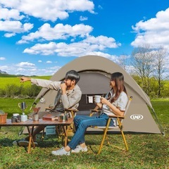  UNP 1-4人用 キャンプテント 軽量 ドーム型 組み立て式 簡単設営 テントピクニックキャンプ お花見/防災/登山/釣り対応 収納袋付き の画像