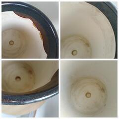 植木鉢　和鉢　ツヤあり　陶器鉢　プランター　飾り曲線の画像