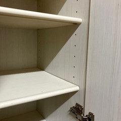 靴箱、靴棚、靴入れ、白、鏡付、20足可の画像