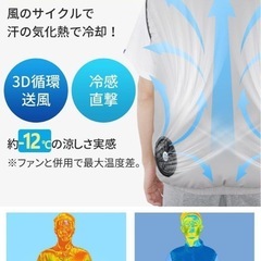 人気早い者勝ち！空調服　ファンバッテリーセット XL　35800mAh大容量 UVカット 男女兼 の画像