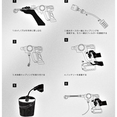 高圧洗浄機 コードレス充電式 22500mAh 大容量バッテリーの画像