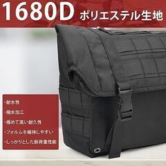 バイク用サイドバック 10L大容量 防水 1680デニール生地 二重防水構造 IPX4対応 汎用設計 ツーリング/アウトドア対応 ブラック 10L/防水の画像
