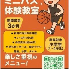 🏀【新潟市】完全初心者向け✨ミニバス教室（小1〜小4）参加者募集！
