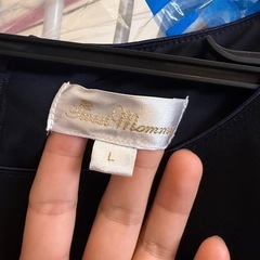 マタニティドレス　ネイビー　Lサイズの画像