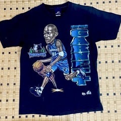 アメリカ製 ヴィンテージ NBA tee PRO PLAYER NBA ミネソタ・ティンバーウルブズ　ケビン・ガーネットの画像