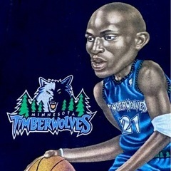 アメリカ製 ヴィンテージ NBA tee PRO PLAYER NBA ミネソタ・ティンバーウルブズ　ケビン・ガーネットの画像