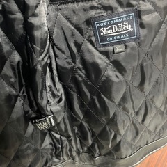 Von Dutch ブラックレザージャケット XLの画像